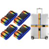 PUWOWYE Pack of 4 Suitcase Straps, Suitcase Strap Eye-catching, Luggage