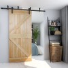 CCJH 6FT Ceiling Mount Bracket Sliding Barn Door Hardware Kit