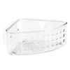 iDesign Plastic Suction Cup Corner Shower Basket for Bathroom Storage