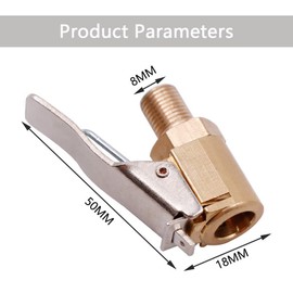 Woetwoat Car Valve Lever Connector Air Chuck, Brass Tyre Inflation Nipple Valve Attachment Moment Plug Lever Plug Car Compressed Air Valve Plug for All Tyre Valves (Thread 8 mm 2 Pieces)