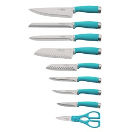 Hampton Forge Epicure True Aqua Knife Block Set, 15 Piece