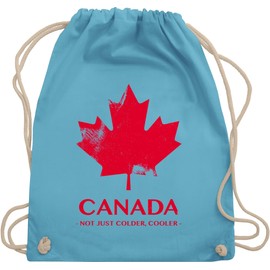 Vintage Gym Bag with Writing “Canada, Not Just Colder, Cooler” - Blue -