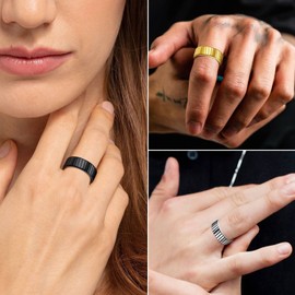 FindChic Men's Women's Stainless Steel Partner Ring as a Gift for Birthday, Christmas, Valentine's Day