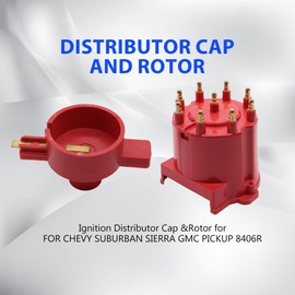 OXCANO 8406 Car Ignition Distributor Cap and Rotor Kit External Coil Compatible with Dodge B150 B1500 B250 B2500 B350 B3500 D150 Pickup D250 Pickup D350 Pickup Dakota Durango, Jeep Grand Cherokee