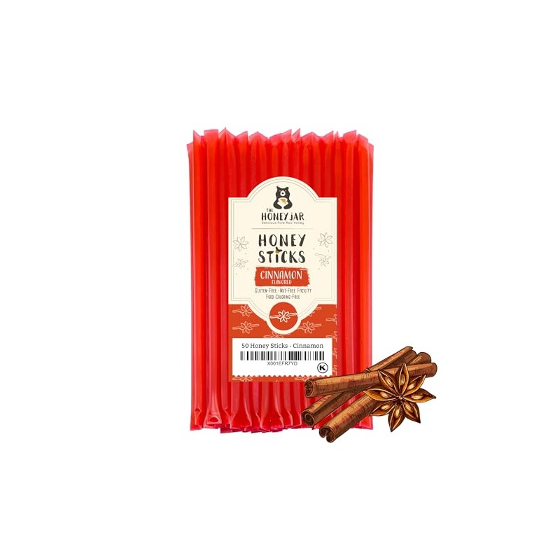 The Honey Jar Cinnamon Flavored Honey Sticks - Pure Honey
