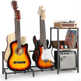 Bikoney Guitar Stand 7-Holder for Acoustic, Electric Guitar, Bass, Guitar Rack Adjustable for Multiple Guitars, Guitar Accessories Gifts for Men, Guitar Stands Holder Floor Display (4 guitars)