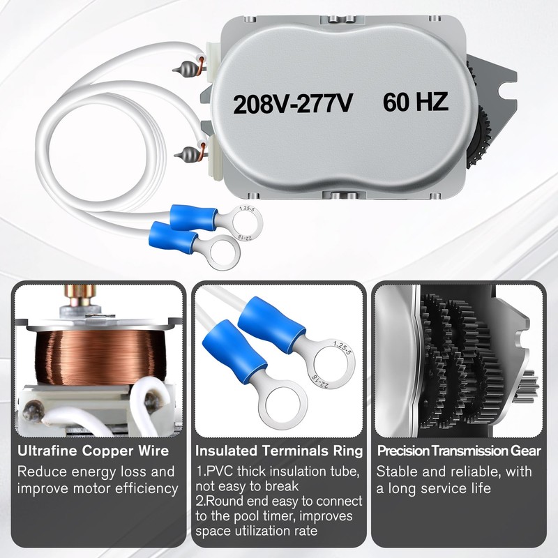ElectricWise Pool Timer Motor Compatible with WG1573-5 208/277V 60Hz Timer