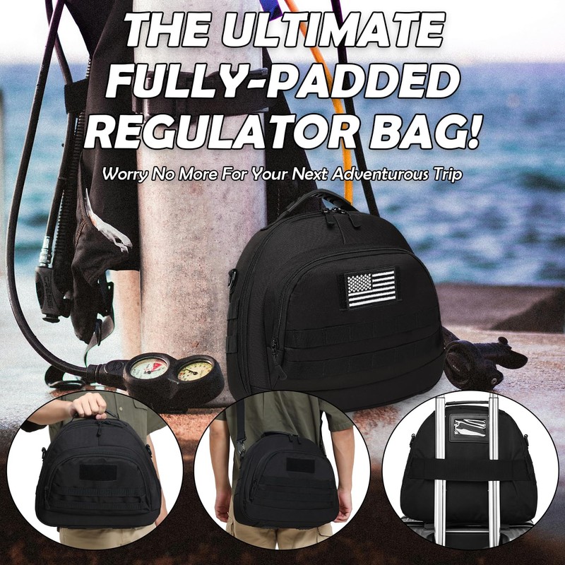 SLINRKE Scuba Regulator Bag - Tactical Style Diving Regulator Protective