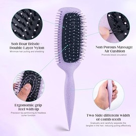 Cepillo para cabello rizado para desenredar, dar forma y definir rizos, ondas y bucles en cabellos ligeros, húmedos o secos, para mujeres y hombres. Reduce el enredo y define los rizos.