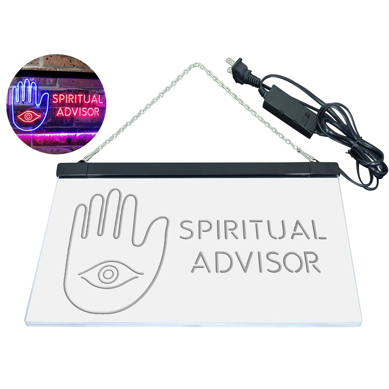 Spiritual Advisor Eye Dual Color LED Neon Sign Red &