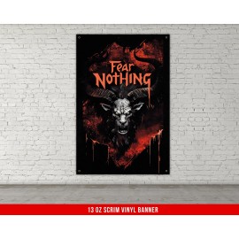 Damdekoli Fear Nothing Banner - Motivational Gym Wall Art - 48 x 80 Inches
