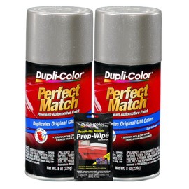Dupli-Color Pewter Metallic Exact-Match Automotive Paint For GM Vehicles - 8 oz, Bundles with Prep Wipe (3 Items)