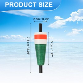 YELARXI Fishing Floats, 3 Inch Popping Floats Slip Bobbers Popping Corks Float Weighted Bobbers Fishing Tackle for Saltwater Freshwater Fishing Tackle (2 Pack, Green)