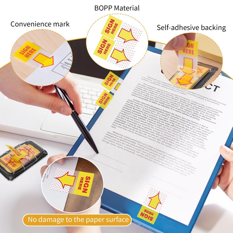 300Pcs Sign Here Tabs Stickers Sign Here Post Its Flags