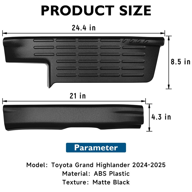 BIBLOZ Inside Door Sill Protector Compatible with Toyota Grand Highlander