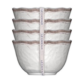 Le Cadeaux Set of 4 Desert Bowls Rustica White, 5 inches