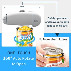 Electric Can Opener – USB Rechargeable with LED Display, Smooth Edge & Auto Stop, One-Touch Hands-Free Can Opener for Seniors & Arthritis, Works on All Can Types, Food-Safe Gift Idea