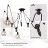 Industrial Pendant Lighting 5 Heads, Adjustable DIY Vintage Style Spider