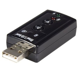 StarTech.com Virtual 7.1 USB Stereo Audio Adapter External Sound Card - Sound card - stereo - USB 2.0 - ICUSBAUDIO7,Black