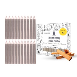 SOUL STICKS 4" Scented Ritual Candles Chime Taper Premium Candles 20 pcs for Rituals, Ceremonies, Meditation, Altar and Spells (Light Brown/Sandalwood)