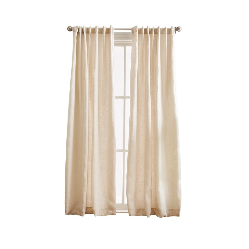 Peri Home 100% Linen Back Tab Lined Curtain, 108" Panel