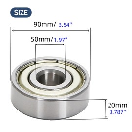 HAISHANG 2 pcs 6210ZZ Deep Groove Ball Bearings, 50mm x 90mm x 20mm Double Metal Shielded Chrome Steel Bearings for Skateboards,Scooters,Machine Tool