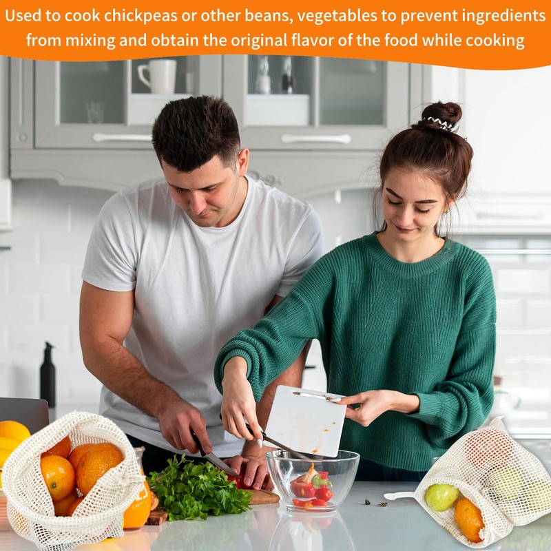 Fruit Bags Set for Cooking & Storage, 4 Sizes, 100%