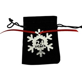 Decoración para árbol de Navidad con forma de copo de nieve de metal, 24 años