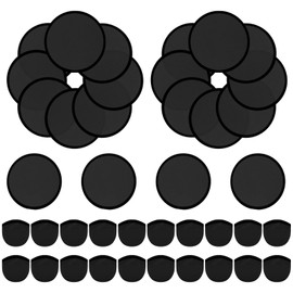YEAHACLUB 20PCS Foldable Flying Disc Fans with Bags, 9.8'' DIY Handheld Black Egde Fabric Folding Fan for Outdoor Game Activities Birthday Party Favors Gifts, Black