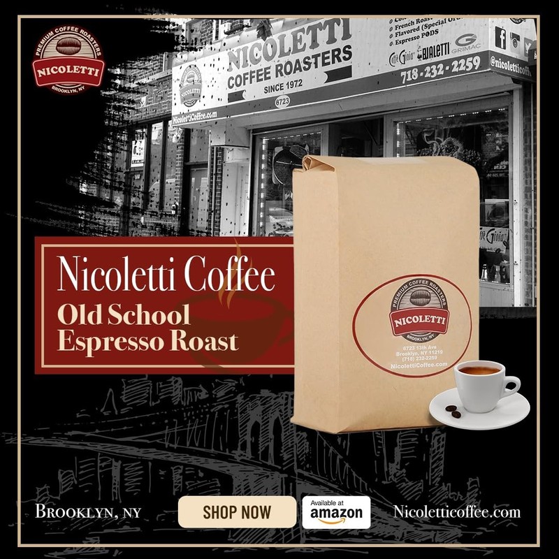 Nicoletti Coffee Old School 1972 Espresso Roast 12oz Whole Beans