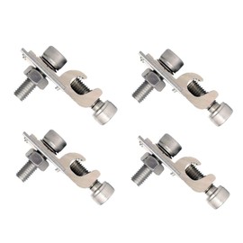 Pack of 4 Earth Clamp PV Module, Solar Panel Grounding Clips, Solar Module Ground Earthing Lug Standard, Solar Module Mounting Brackets, Clamps, Fixings Grounding Eyelets for Solar Mounting System