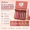 Set De 6 Labiales Labial Mate Labial A Prueba De