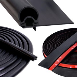 RV Slide Out Seal Base 018-341 EK & D-Seal Wiper 018-312-EKD | 1" x 15/16" x 35' & 1/2' x 2.75' x 35’ Black Rubbers