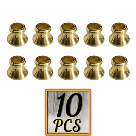 Decorex Hardware Aluminum Flat Base Shoe - DIY-Friendly Metal Balusters Shoe Base Staircase - Brass Plated Stair Spindles Bases - Set of 10, for 5/8" Round Balusters - DH-SR2