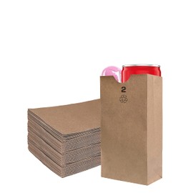 EcoQuality 400 Mini Brown Kraft Paper Bag (2 lb) Small - Paper Lunch Bags, Small Snacks, Gift Bags, Grocery, Merchandise, Party Bags (4 5/16" x 2 7/16" x 7 7/8") (2 Pound Capacity)