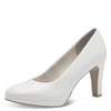 MARCO TOZZI Women's Vegan Court Shoes with Funnel Heel, White