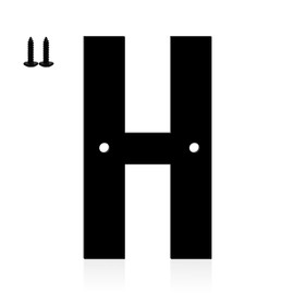 Ya_chtttwo Metal House Numbers,8" Black Metal Modern Door Garden Mailbox Apartments Outside Farm Decorative Letters House Numbers with Nail Kit Visibility Signage(Black-H)