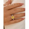 4.5ct Cushion Cut 925 Silver Yellow Stone Engagement Ring for