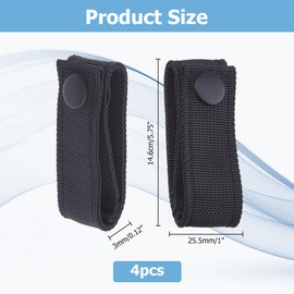 Hobbspring 4Pcs Handcuff Strap Holders 5.75 inch Handcuff Belt Straps Single Snap Nylon Hand Cuff Belt Black Quick Release Clip Hook for Duty Law Enforcement Police Sheriff