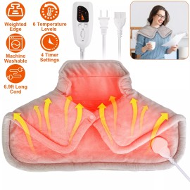 iMountek 6 Temperature Electric Heating Pad for Neck Shoulder Weighted Heated Wrap 110V