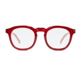 Kolo Webster Premium Reading Glasses, Classic Square-Shaped Style, Red, 1.0