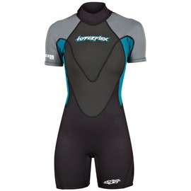 HYPERFLEX Men's and Women's 2.5mm Shorty Springsuit Wetsuit – SURFING, Water Sports, Scuba Diving, Snorkeling - Comfort, Flexible, Anatomical Fit, Adjustable Collar, Back-Zip