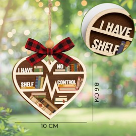 Book Ornaments, Book Club Gifts for Women, Book Lovers Gifts, Gifts for Book Lovers, I Have No Shelf Control, Reading Wooden Christmas Ornaments, White Elephant Gifts