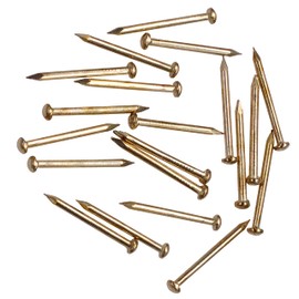 OMOTOOL Round Head Pins Nails (Pack of 300), Brass-Plated Nails Iron Brass-Plated (20 mm)