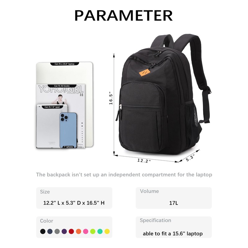 abshoo Classical Basic Womens Travel Backpack For College Men Water