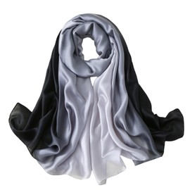 Wander Agio Womens Silk Like Shawl Party Wraps Evening Dress Bridesmaid Long Silkly Scarves for Wedding Colours Black 10