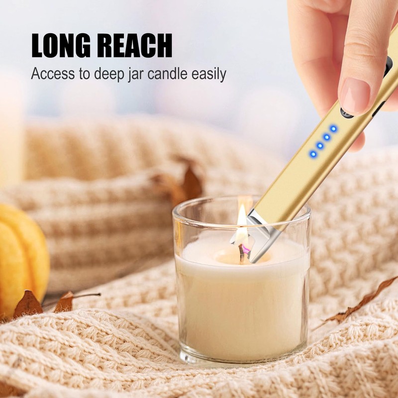 LcFun 2 Pack Candle Lighter USB Rechargeable Electric Plasma Arc