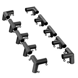 Aoneky 1 Inch Trapezoid Baseball Batting Cage Frame Corner Kit - Batting Cage Connector Kit (55ft Corner Kit without Foot Pad), Black