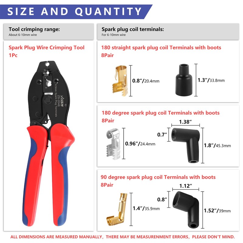 Zhushan Spark Plug Wire Crimping Tool Kit – 8.5mm Ratchet