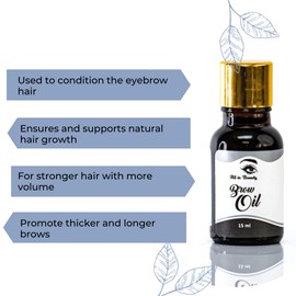 All in Beauty Brow Conditioning Oil and Eyebrow Growth Enhancer Serum. Vegan Nourishing Brow Oil. Conditioning Oil before Henna Application, Micropigmentation.